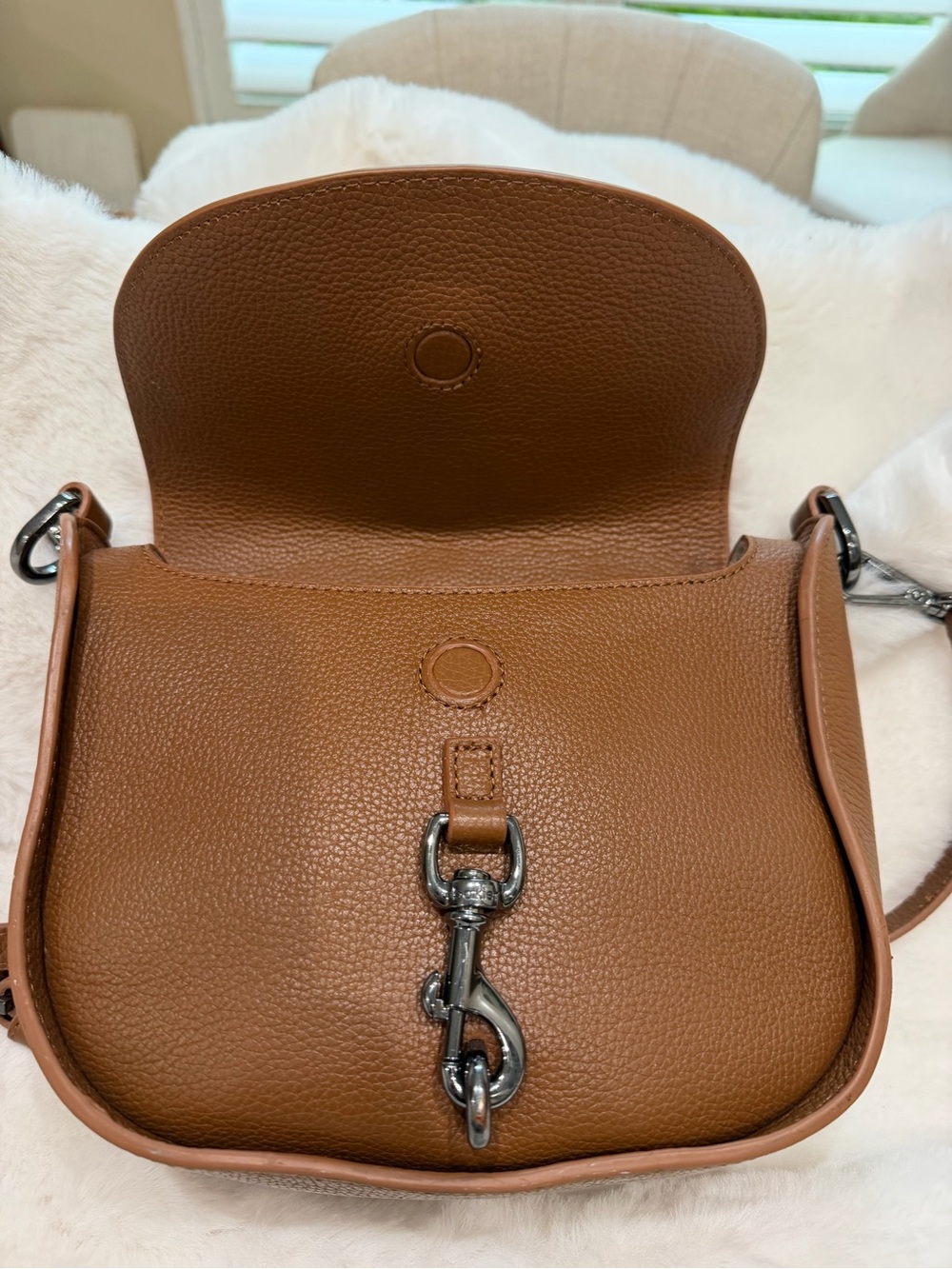 Botkier Brown Pebbled Leather Crossbody Saddle Bag - Picture 2 of 6